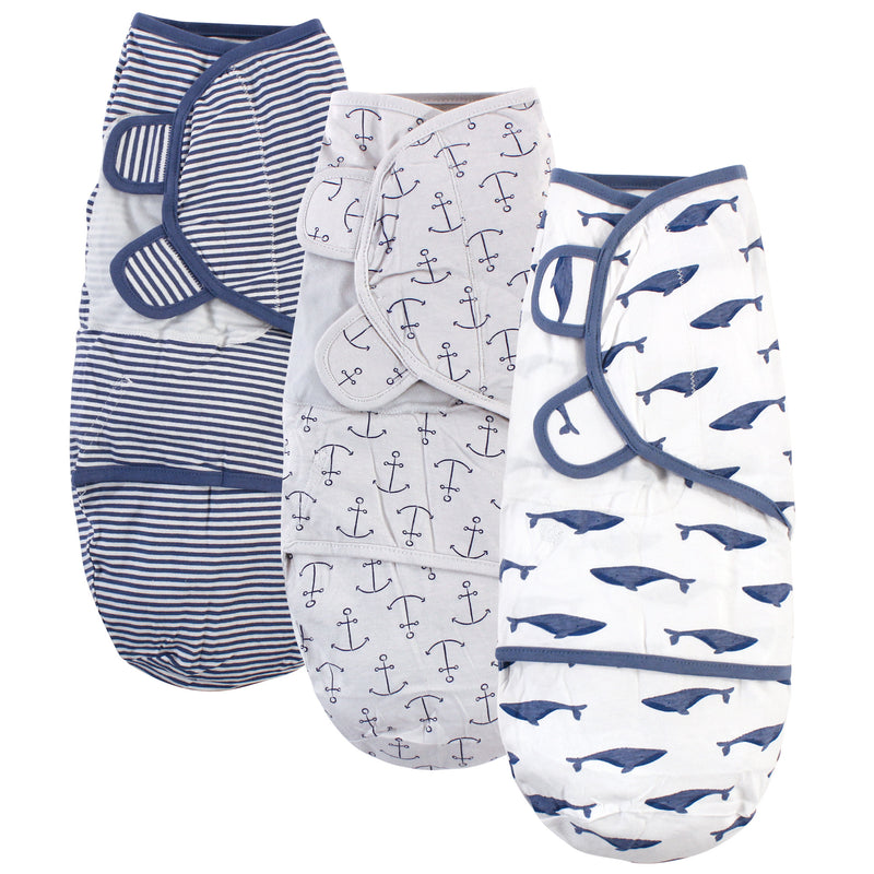 Touched by Nature Organic Cotton Swaddle Wraps, Blue Whale