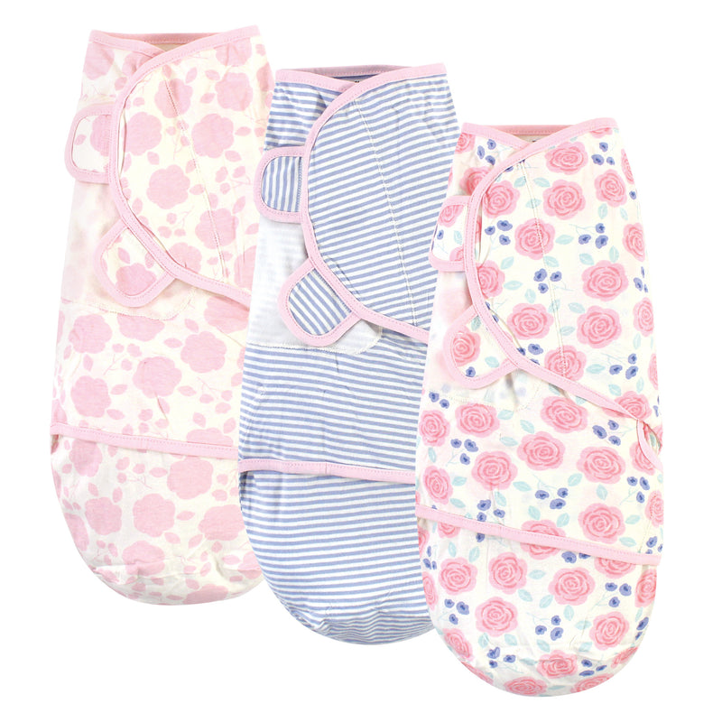Touched by Nature Organic Cotton Swaddle Wraps, Pink Rose