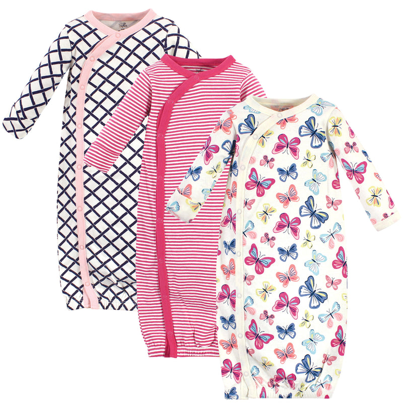 Touched by Nature Organic Cotton Kimono Gowns, Bright Butterflies