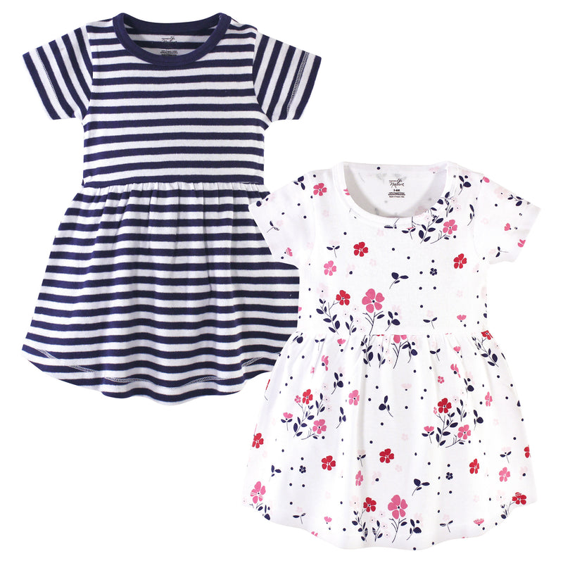 Touched by Nature Organic Cotton Short-Sleeve and Long-Sleeve Dresses, Baby Toddler Floral Breeze Short Sleeve