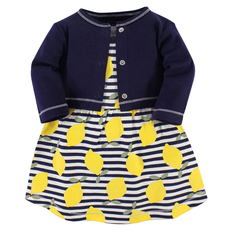 Touched by Nature Organic Cotton Dress and Cardigan, Lemons