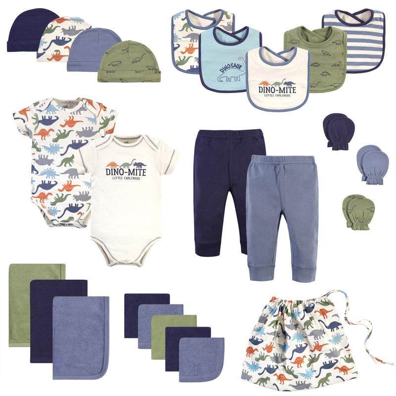 Touched by Nature Organic Cotton Layette Set and Giftset, Bold Dinosaurs
