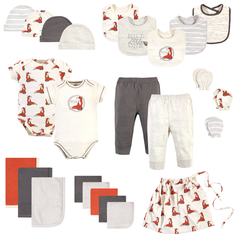 Touched by Nature Organic Cotton Layette Set and Giftset, Boho Fox