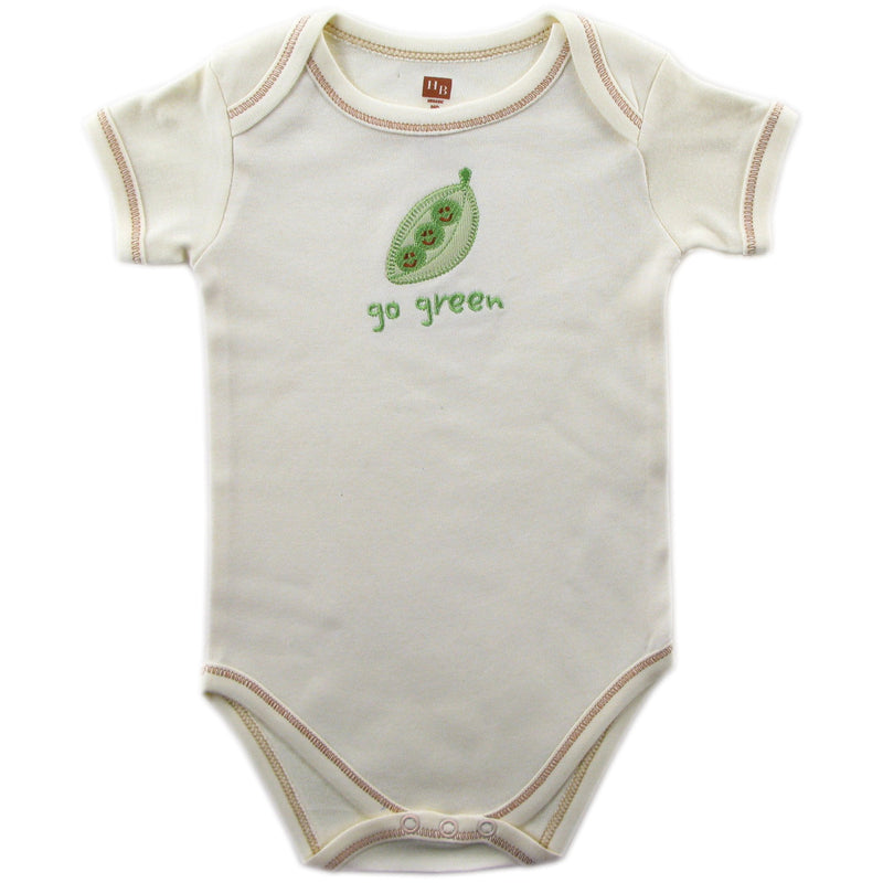 Touched by Nature Organic Cotton Bodysuits, Watermelon Ecru