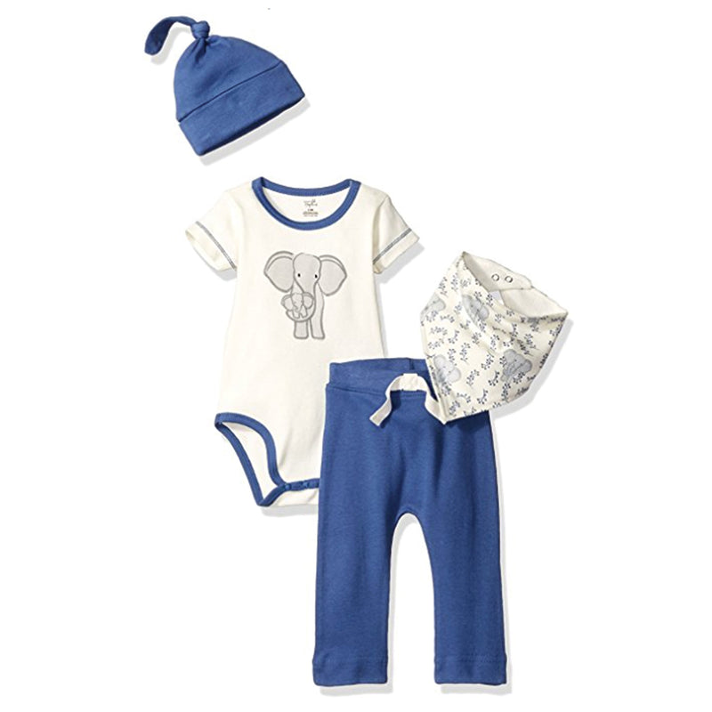 Touched by Nature Organic Cotton Layette Set 4-Piece, Elephant
