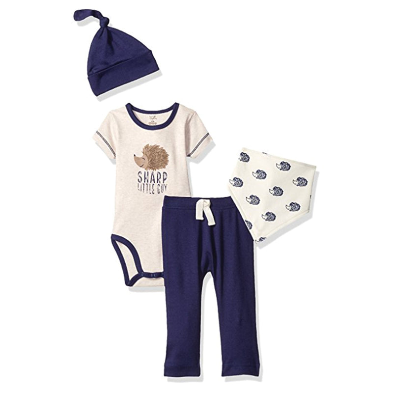 Touched by Nature Organic Cotton Layette Set 4-Piece, Hedgehog
