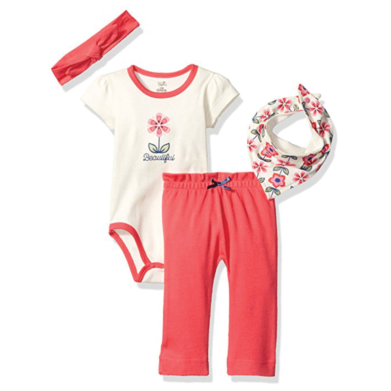 Touched by Nature Organic Cotton Layette Set 4-Piece, Flower
