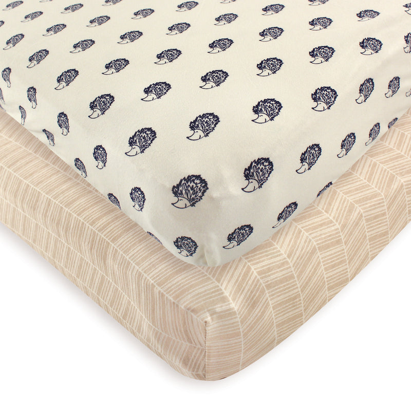 Touched by Nature Organic Cotton Crib Sheet, Hedgehog