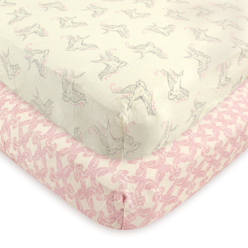Touched by Nature Organic Cotton Crib Sheet, Bird