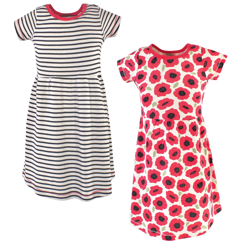 Touched by Nature Organic Cotton Short-Sleeve and Long-Sleeve Dresses, Youth Poppy Short Sleeve