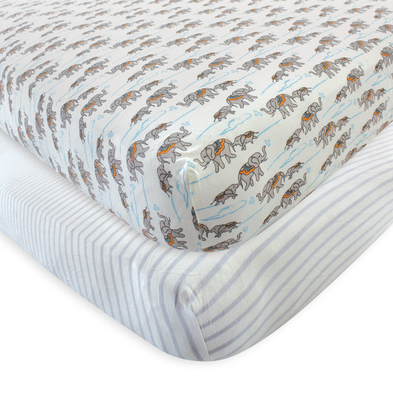 Touched by Nature Organic Cotton Crib Sheet, Elephant