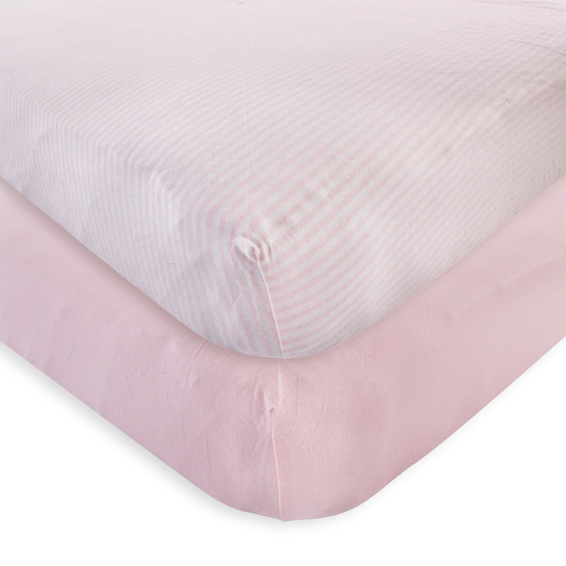 Touched by Nature Organic Cotton Crib Sheet, Barely Pink