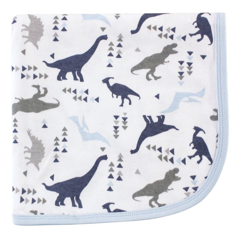 Touched by Nature Organic Cotton Swaddle, Receiving and Multi-purpose Blanket, Dino