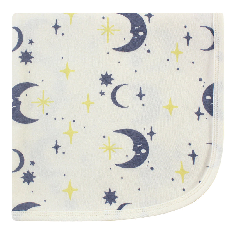 Touched by Nature Organic Cotton Swaddle, Receiving and Multi-purpose Blanket, Moon