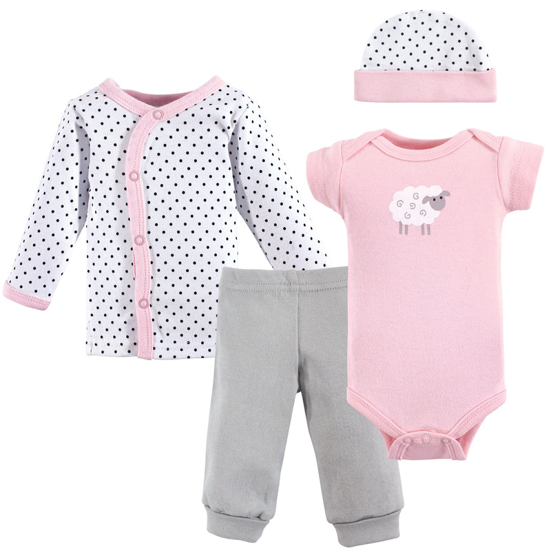 Luvable Friends Cotton Preemie Layette Set, Pink Sheep