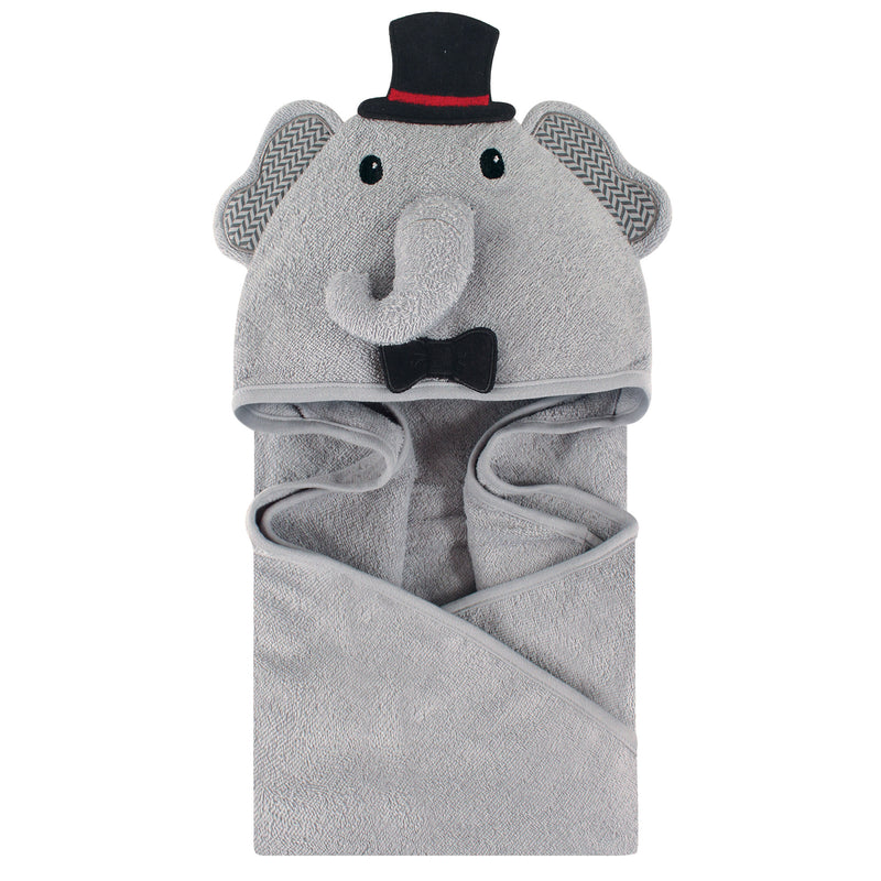 Little Treasure Cotton Animal Face Hooded Towel, Mr Elephant