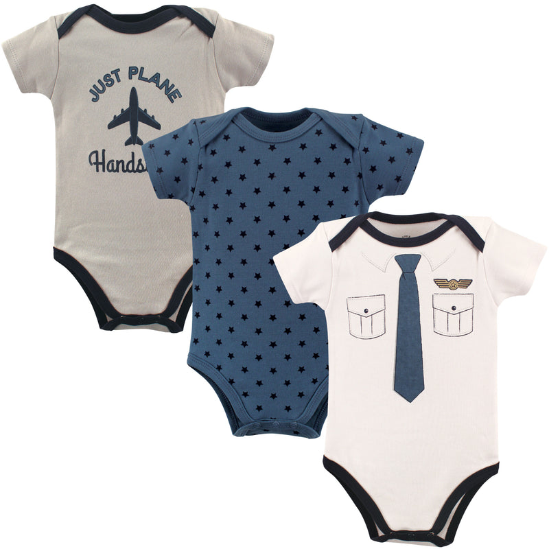 Little Treasure Cotton Bodysuits, Pilot Short-Sleeve