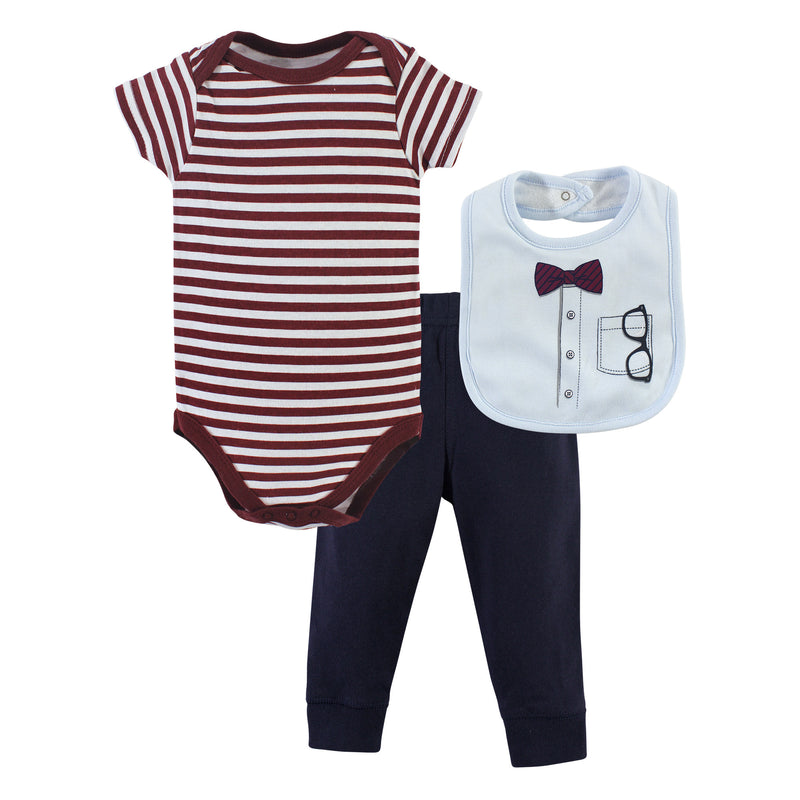 Little Treasure Bodysuit, Pant and Bib, Glasses