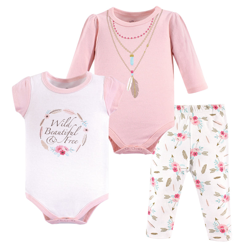 Little Treasure Cotton Bodysuit and Pant Set, Boho