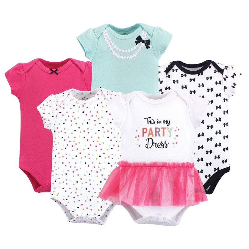 Little Treasure Cotton Bodysuits, Party Dress Short-Sleeve