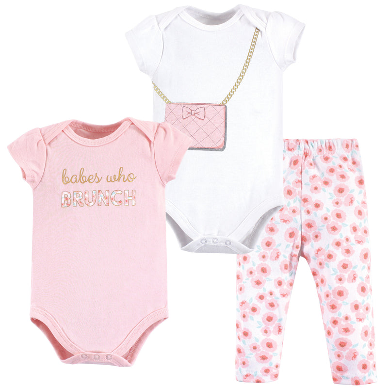 Little Treasure Cotton Bodysuit and Pant Set, Brunch