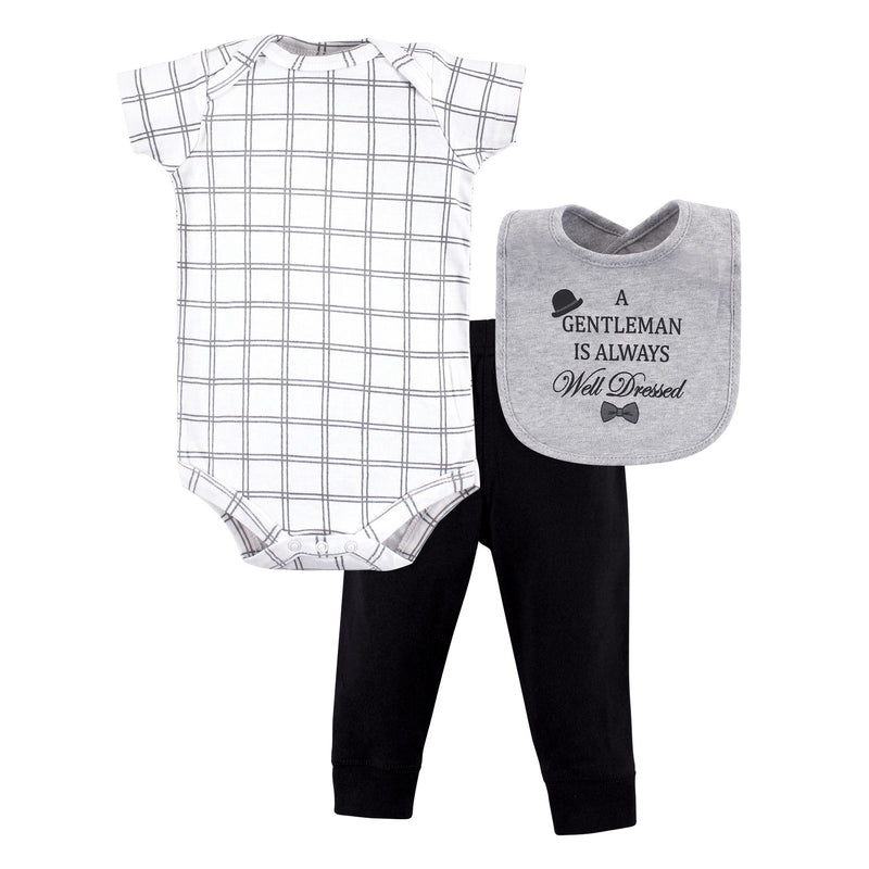 Little Treasure Bodysuit, Pant and Bib, Well Dressed
