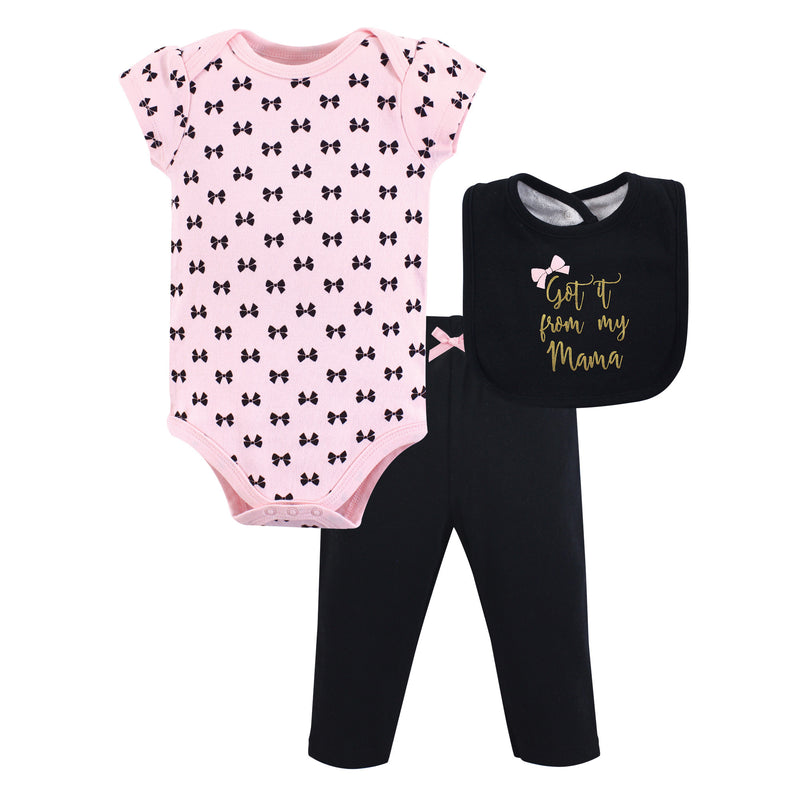 Little Treasure Bodysuit, Pant and Bib, Mama