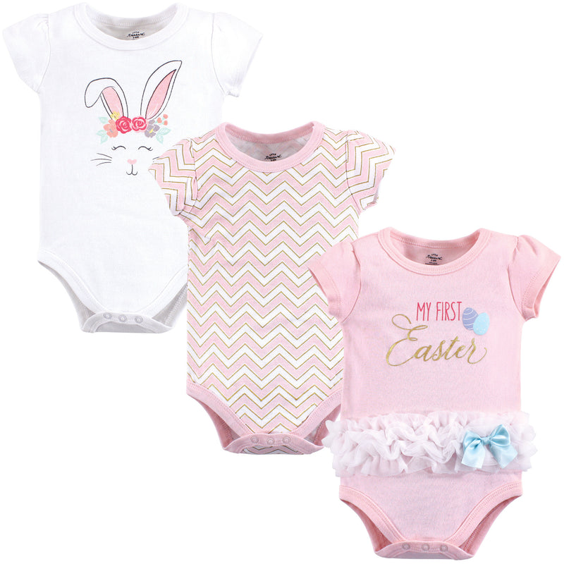 Little Treasure Cotton Bodysuits, Girl First Easter