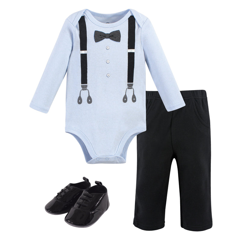 Little Treasure Cotton Bodysuit, Pant and Shoe Set, Ladies Man