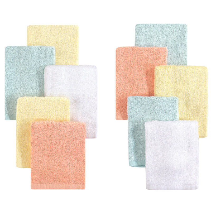 Little Treasure Rayon from Bamboo Luxurious Washcloths, Yellow Peach 10-Pack