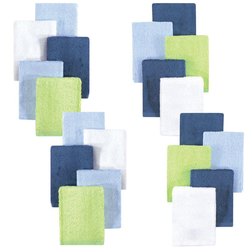 Little Treasure Rayon from Bamboo Luxurious Washcloths, Denim Lime 20-Pack