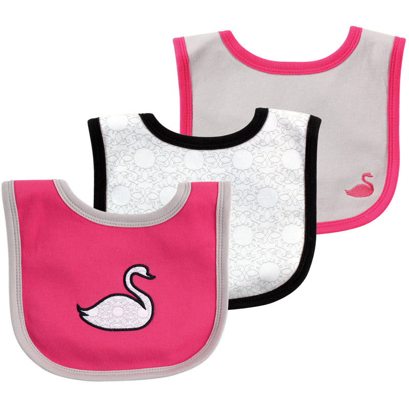 Yoga Sprout Cotton Bibs, Swan