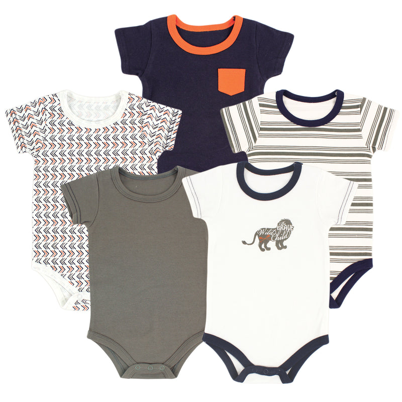 Yoga Sprout Cotton Bodysuits, Lion