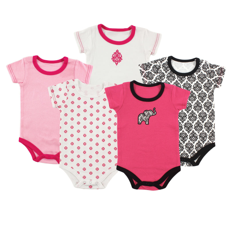 Yoga Sprout Cotton Bodysuits, Damask