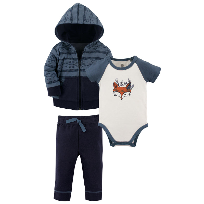Yoga Sprout Cotton Hoodie, Bodysuit or Tee Top, and Pant, Be Clever Baby