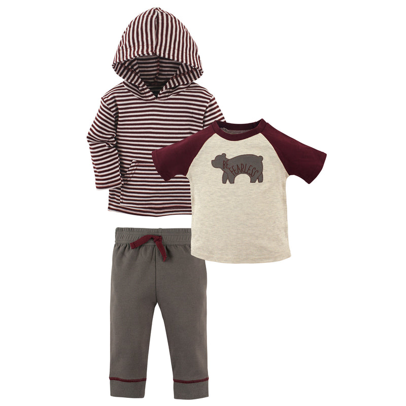 Yoga Sprout Cotton Hoodie, Bodysuit or Tee Top, and Pant, Fearless Toddler