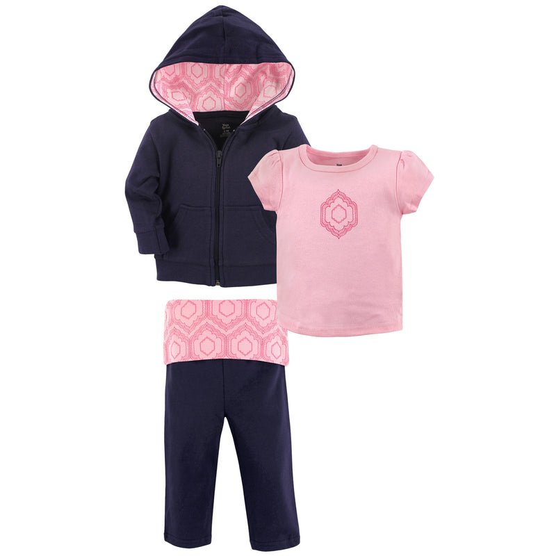 Yoga Sprout Cotton Hoodie, Bodysuit or Tee Top, and Pant, Moroccan Toddler