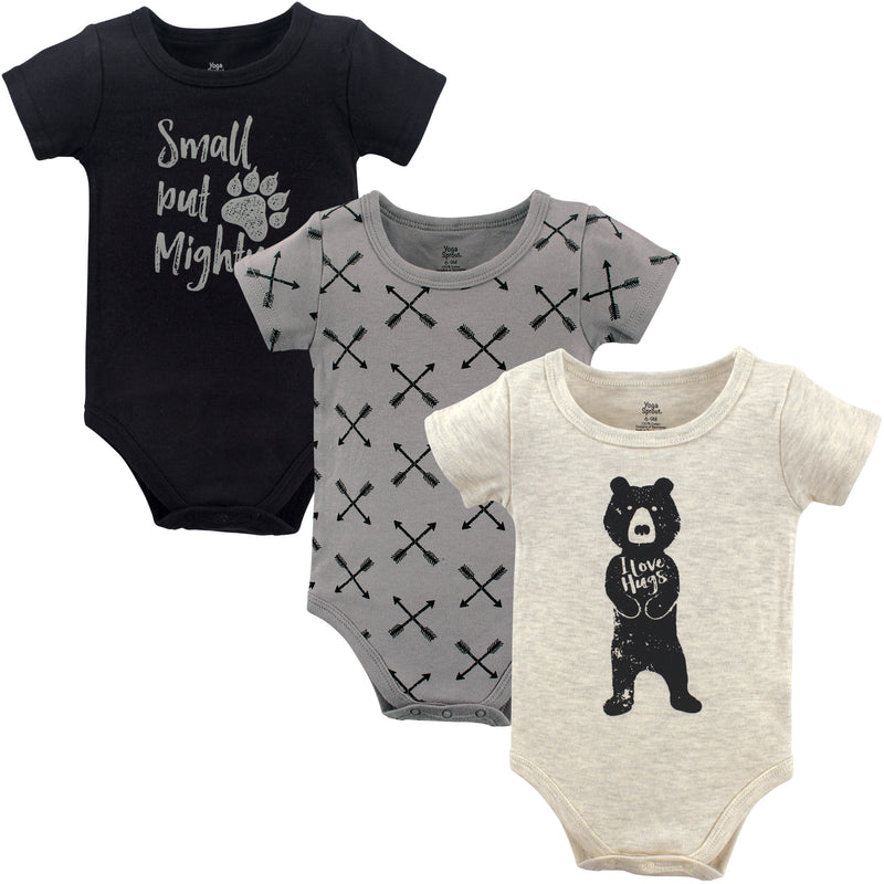 Yoga Sprout Cotton Bodysuits, Bear Hugs 3-Pack
