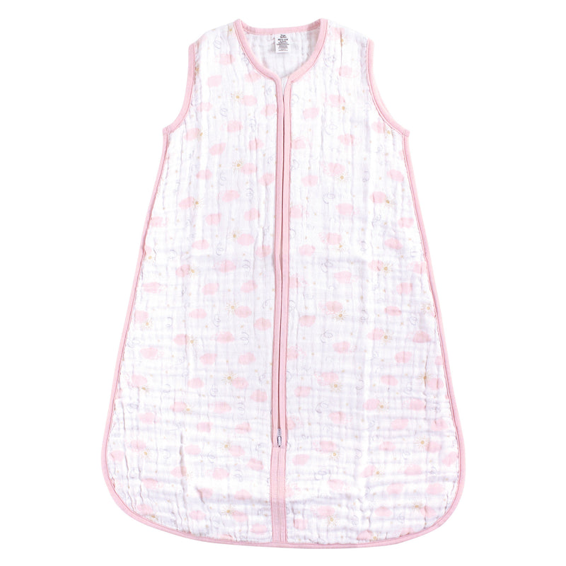 Yoga Sprout Sleeveless Muslin Cotton Sleeping Bag, Sack, Blanket, Pink Sky