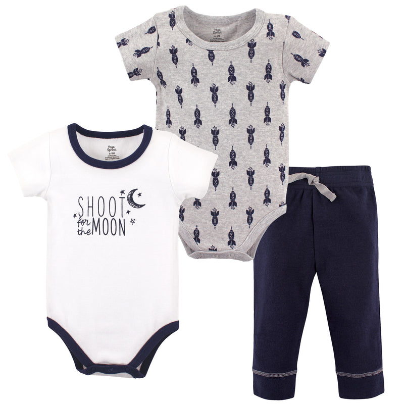 Yoga Sprout Cotton Layette Set, Moon