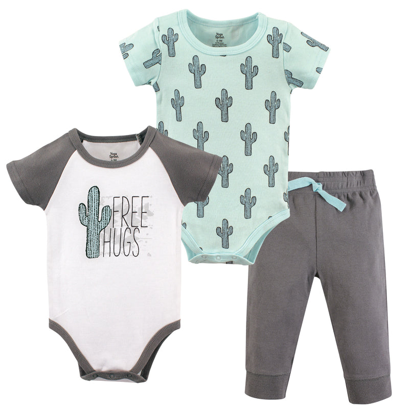 Yoga Sprout Cotton Layette Set, Free Hugs