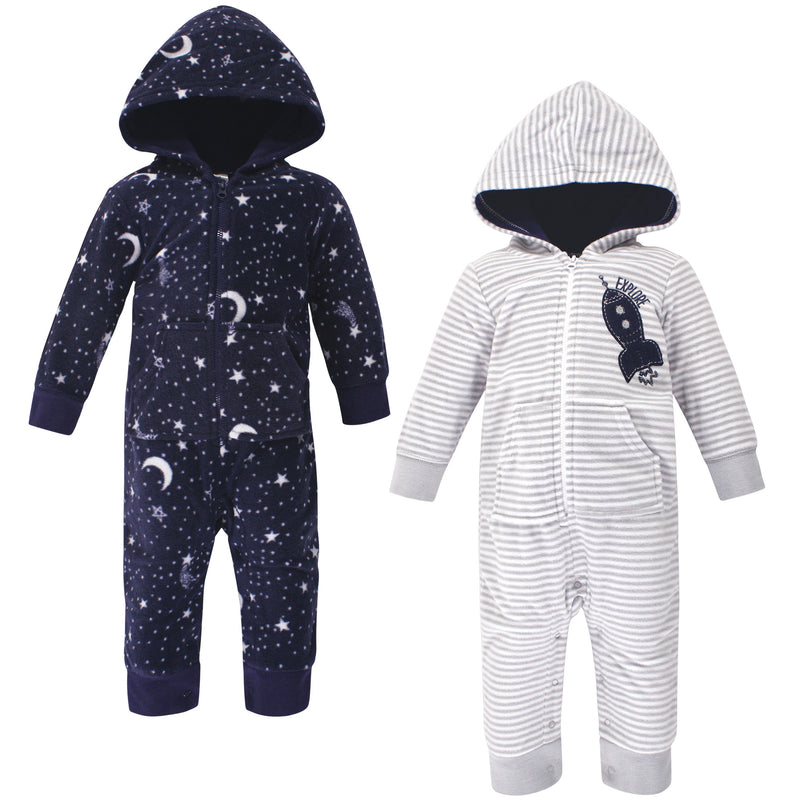 Yoga Sprout Hooded Fleece Jumpsuits, Spaceship Baby