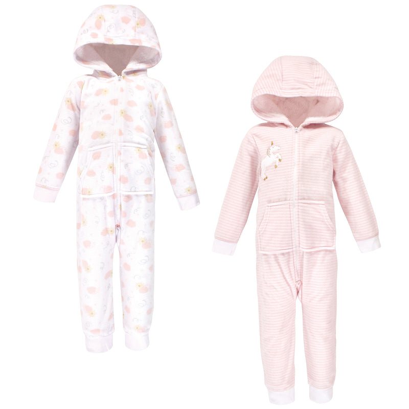 Yoga Sprout Hooded Fleece Jumpsuits, Unicorn Toddler